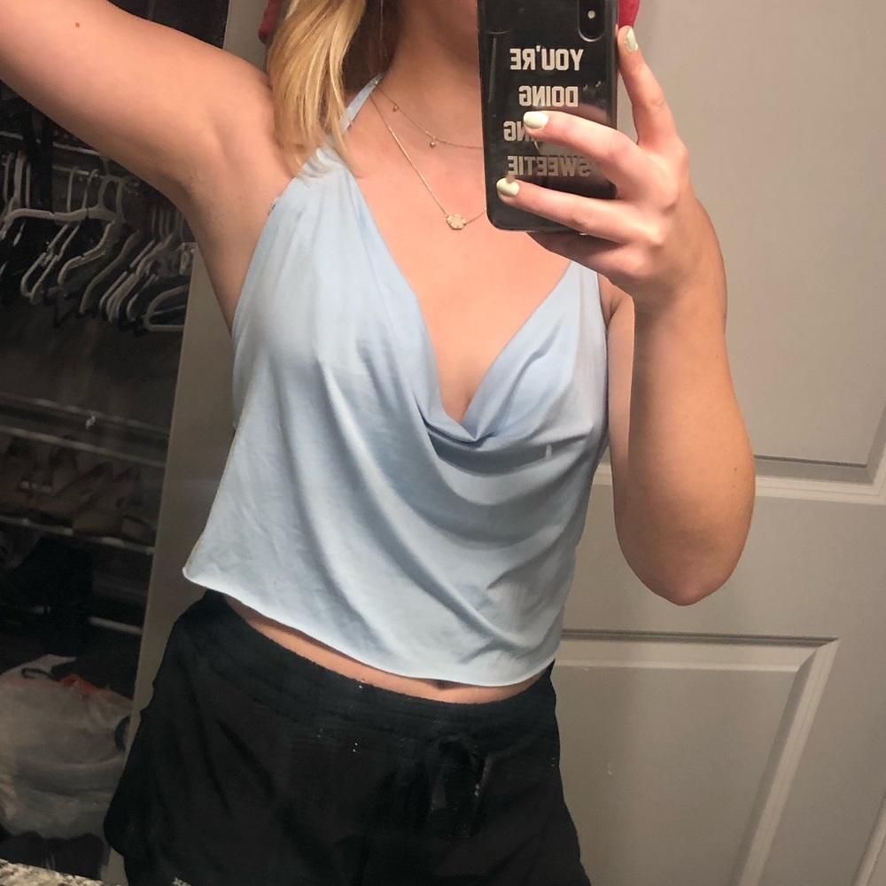 Light Blue Halter Top